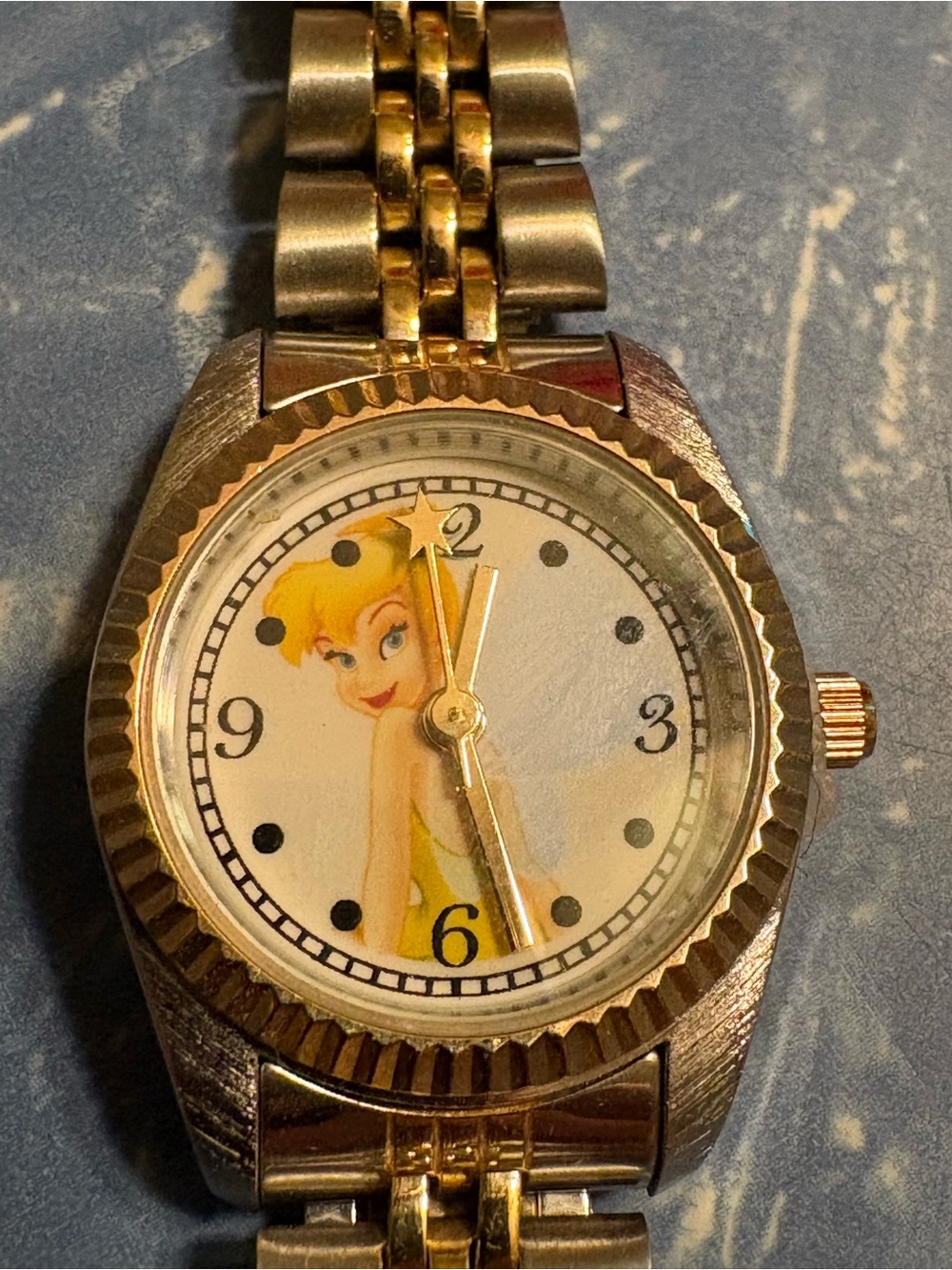Vintage Y2K Disney Tinker Bell Two Tone Gold and Silver Bracelet